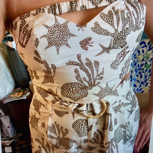 Nautical theme print shorts & tube top set sz L 8/10US - Picture 5 of 6